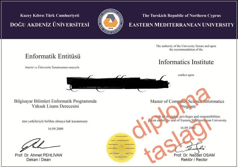 Göstermelik Diploma Örneği Alım