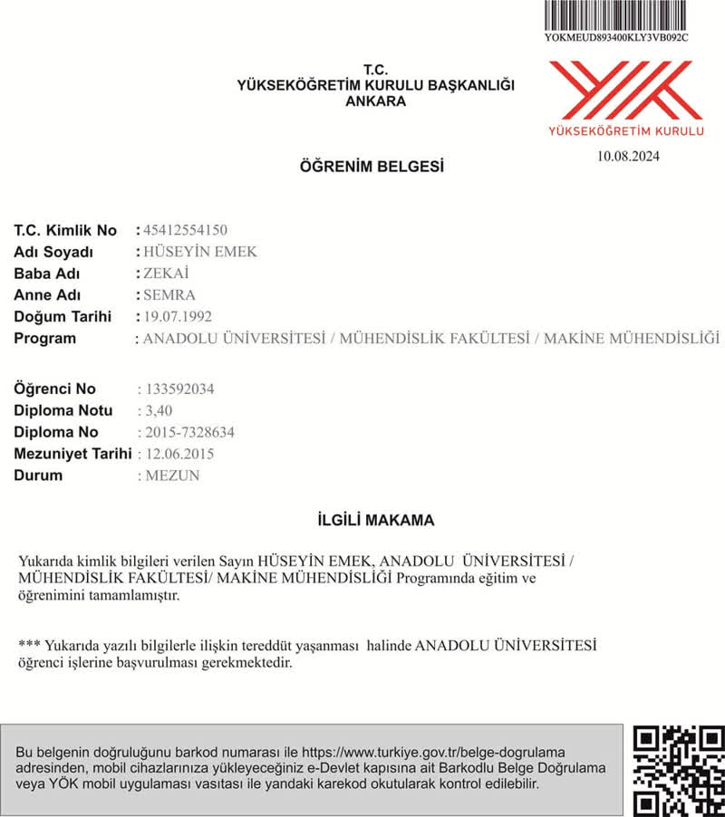 e Devlet Onayı Görüntüsü